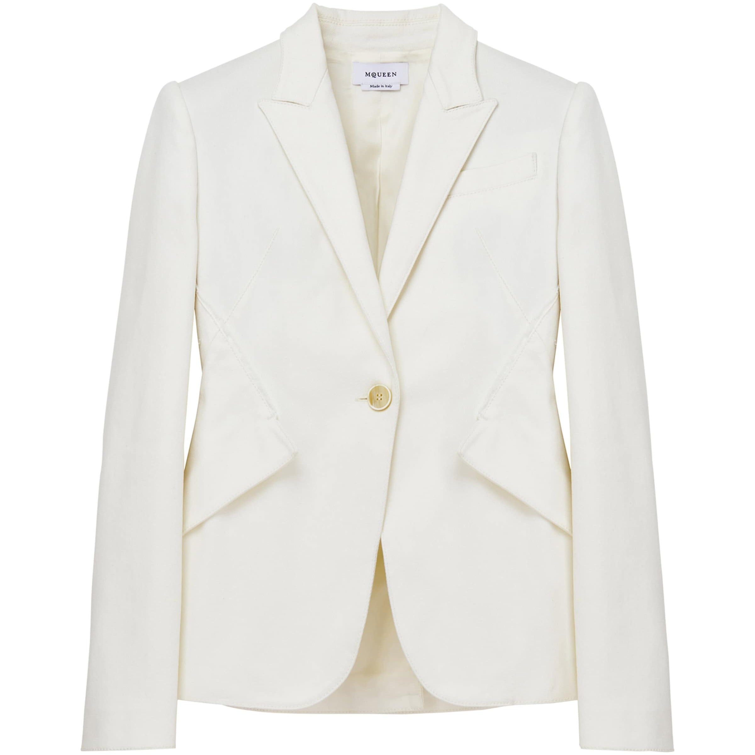 McQueen White Denim Single-Breasted Blazer