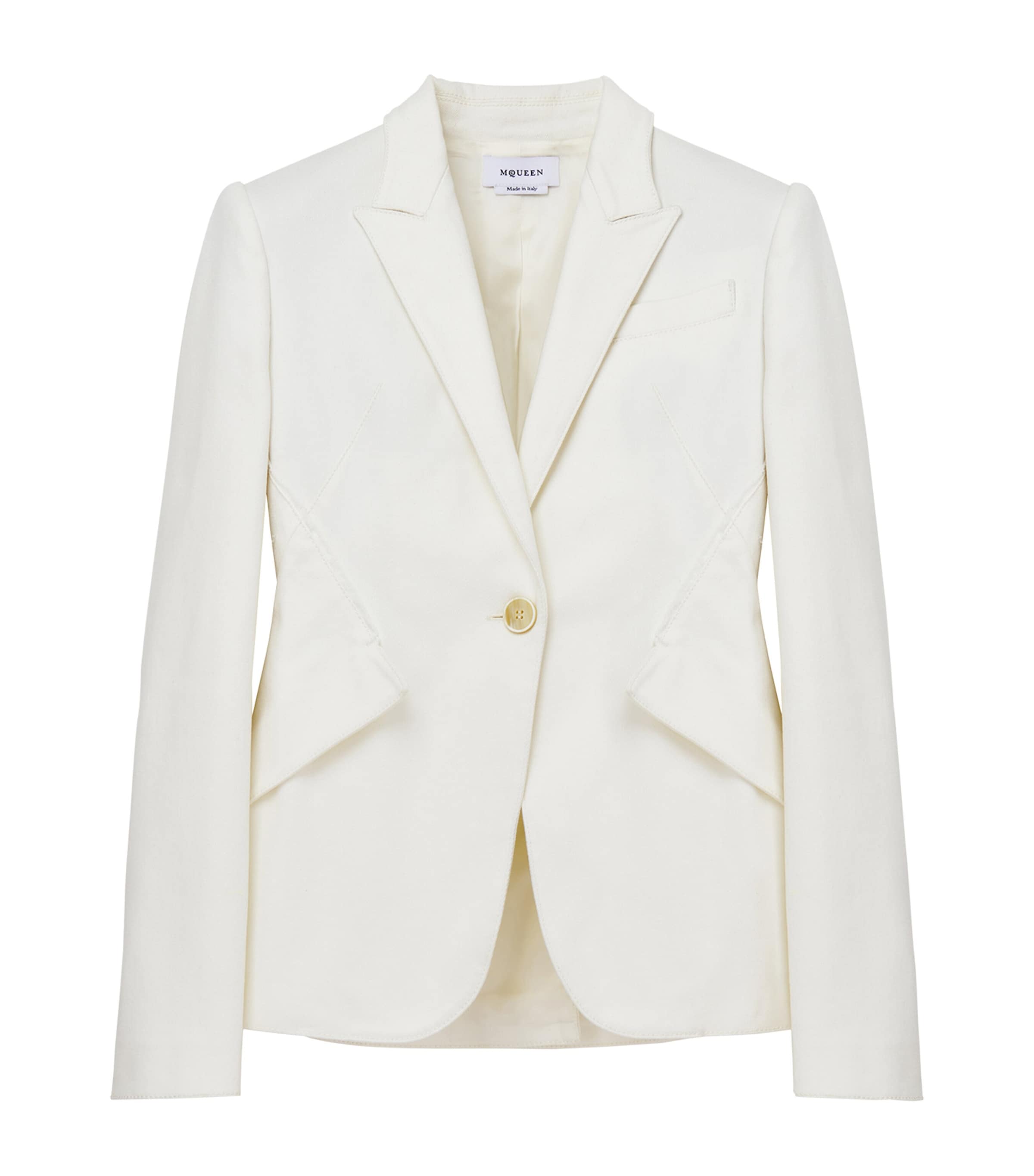 McQueen White Denim Single-Breasted Blazer