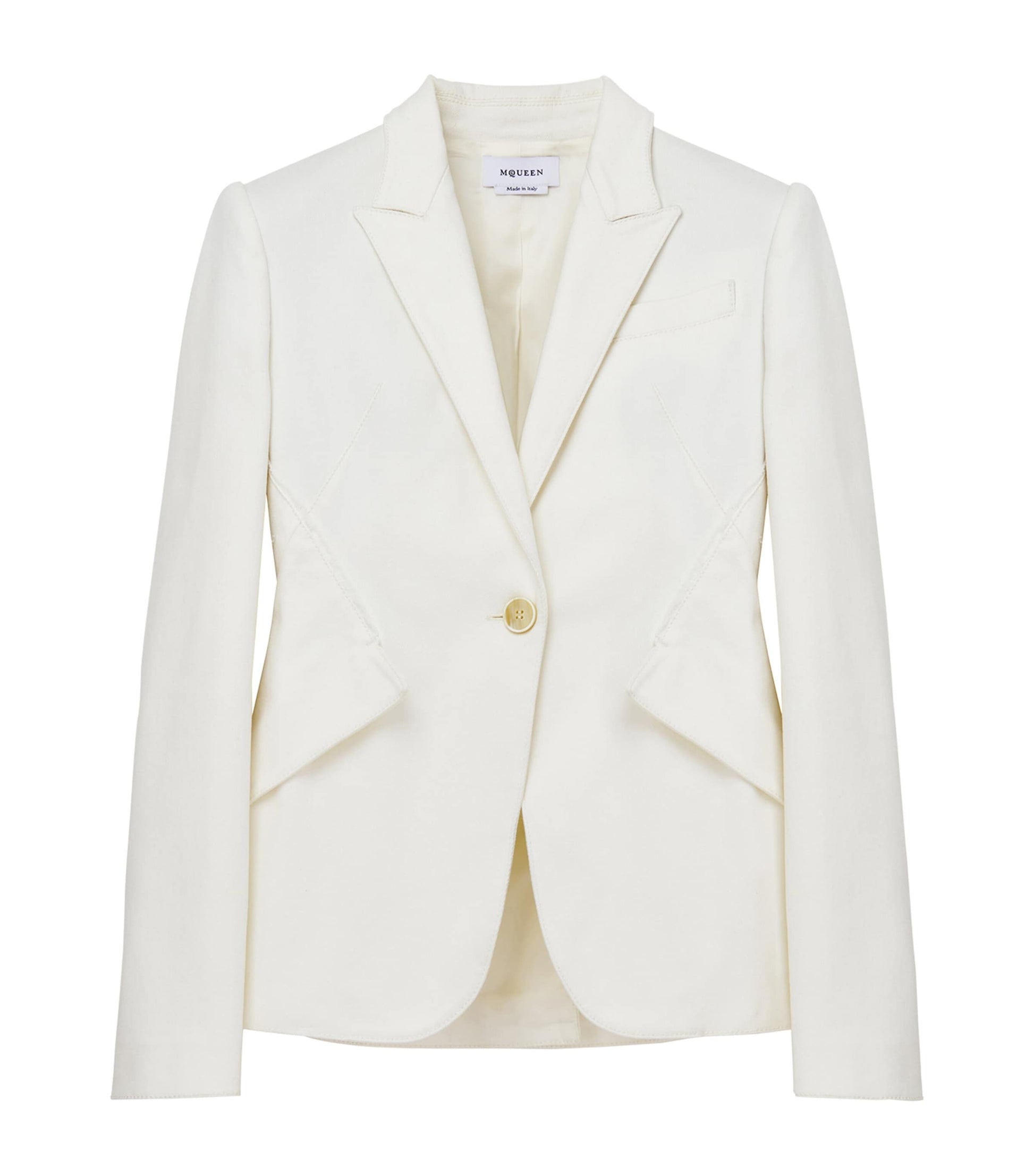 McQueen White Denim Single-Breasted Blazer