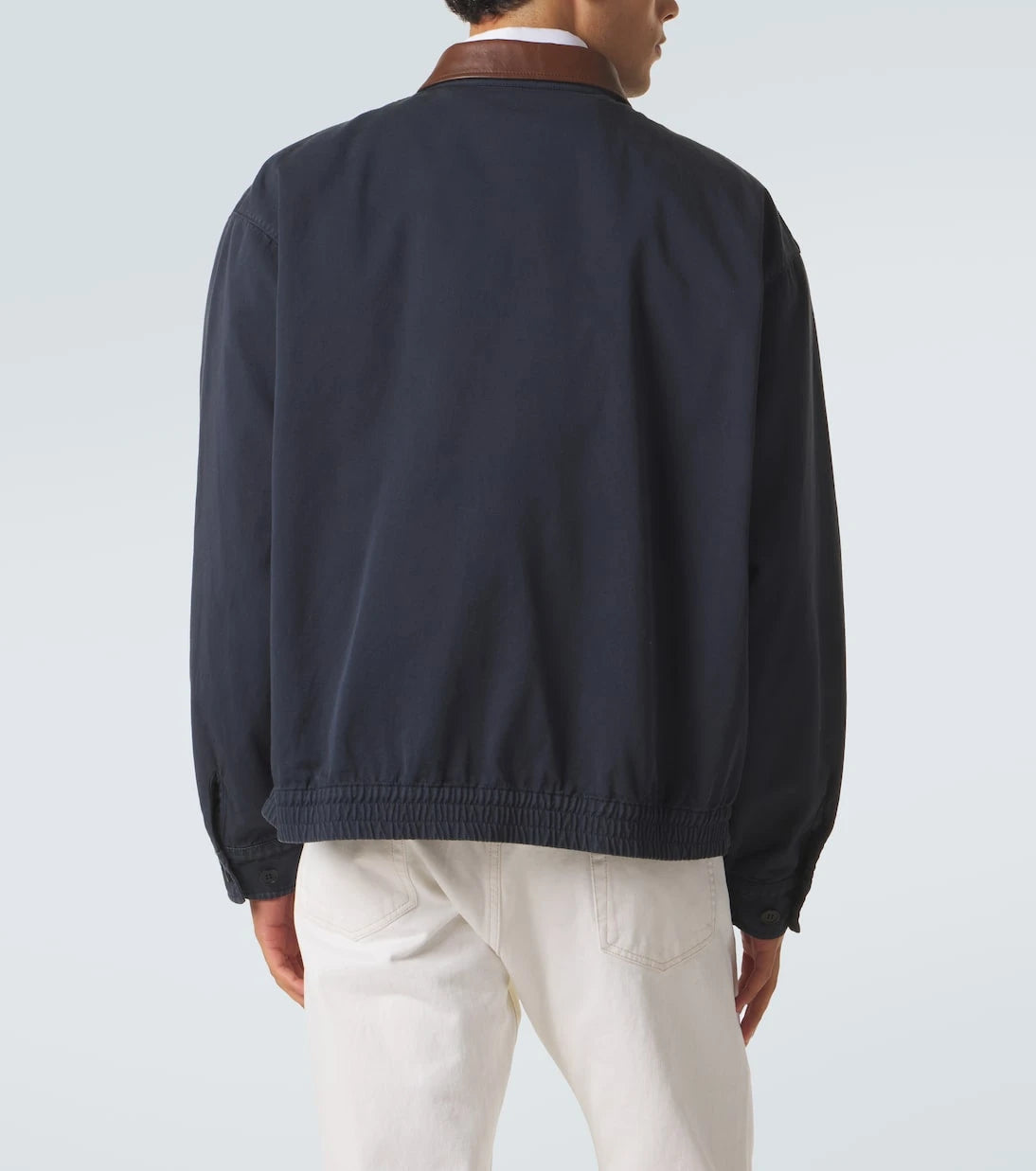 Prada - Leather-trimmed cotton canvas blouson jacket