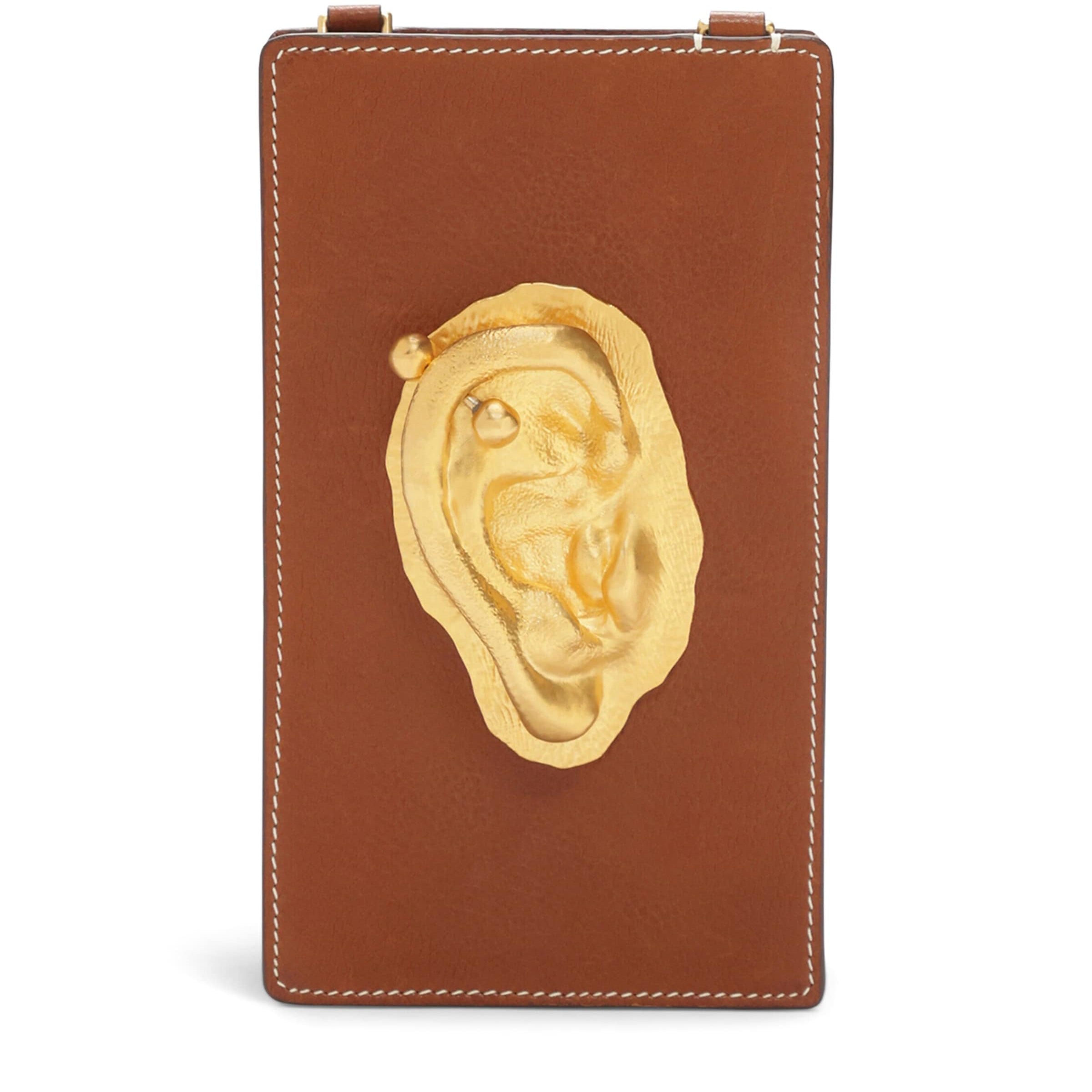 Leather Ear Phone Pouch 806 CARAMEL