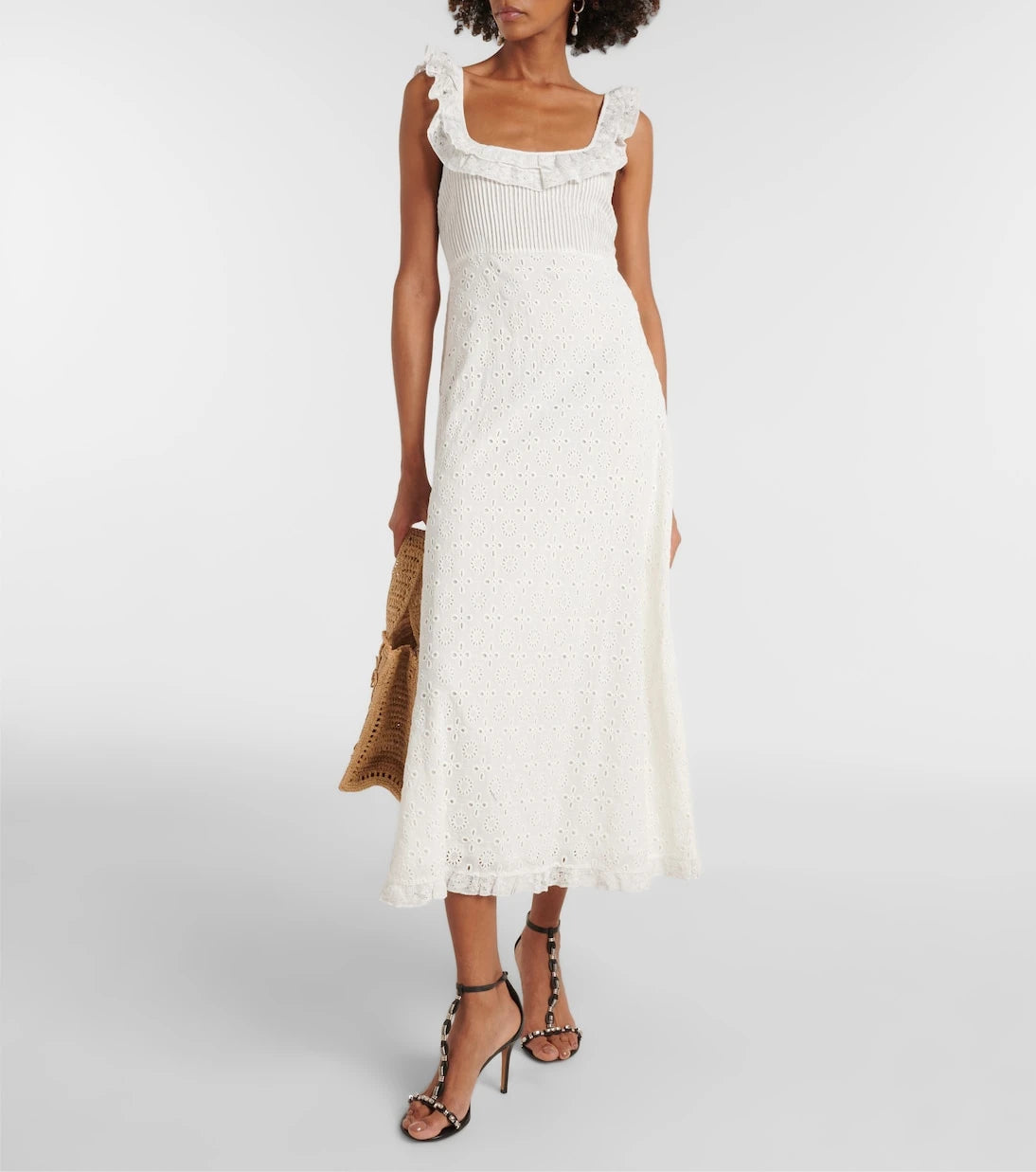 Rixo - Patsy broderie anglaise cotton midi dress
