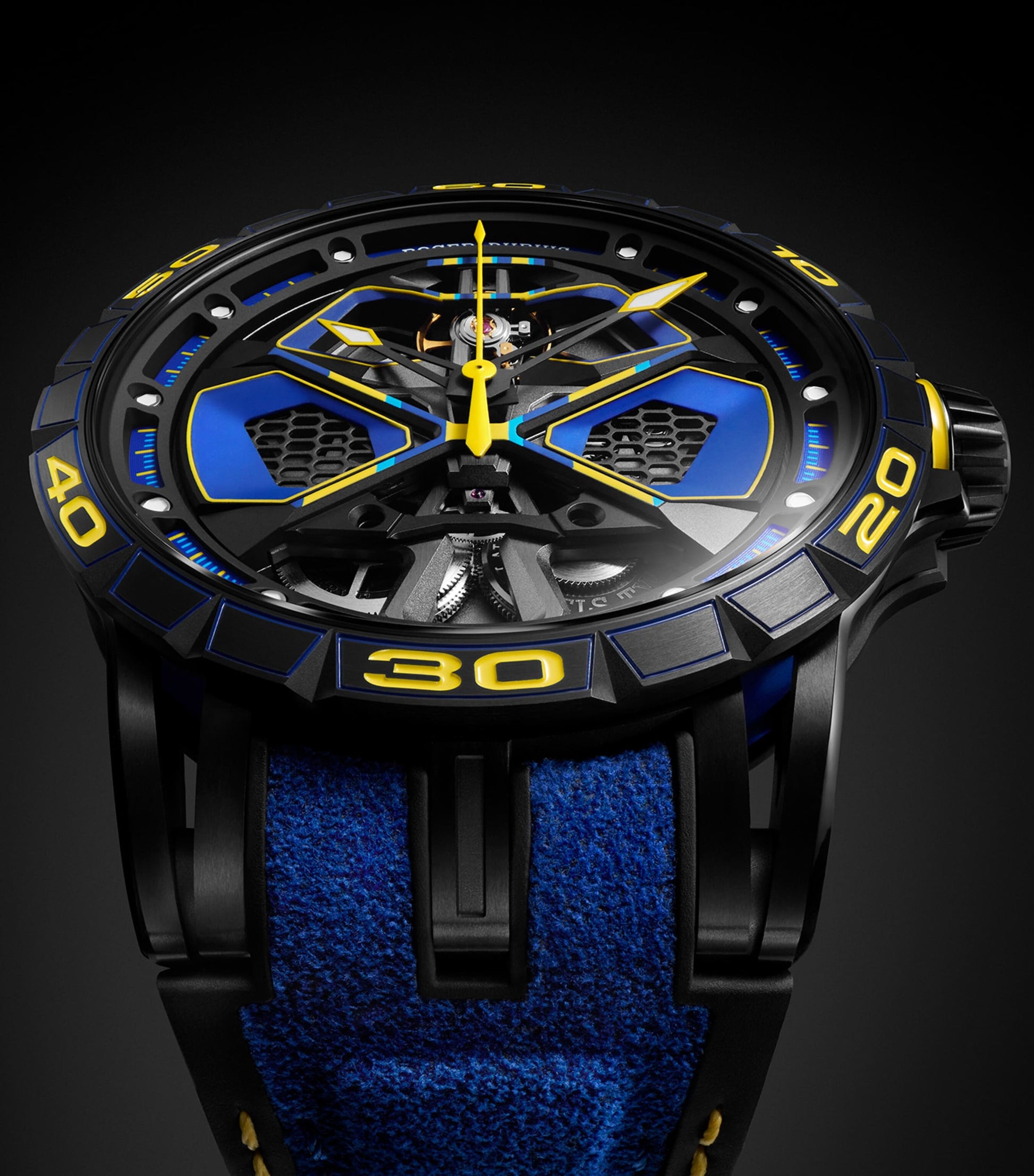 x Lamborghini Titanium Excalibur Spider Monobalancier Huracán Watch 45mm