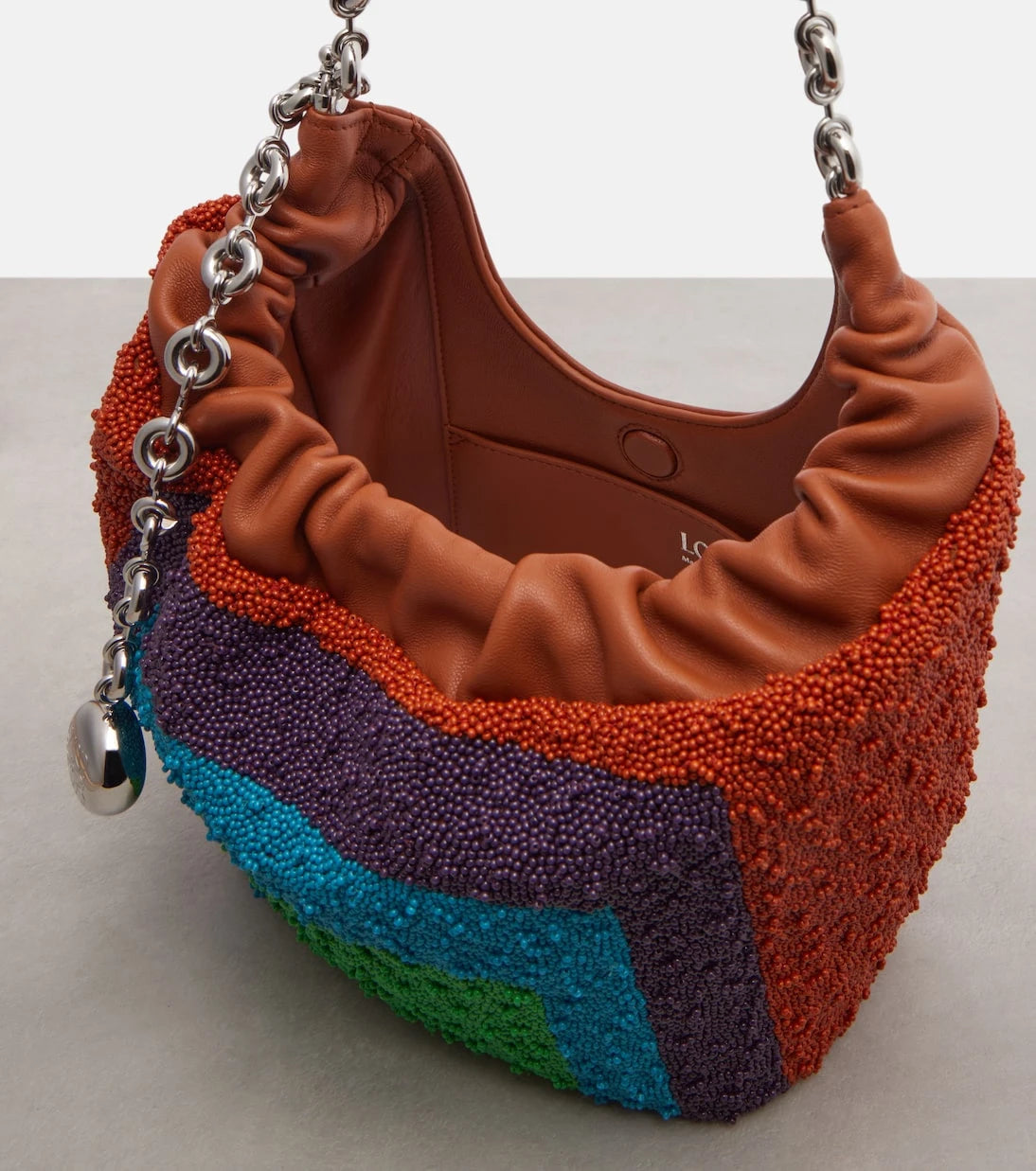 Loewe - Squeeze Mini beaded leather tote bag