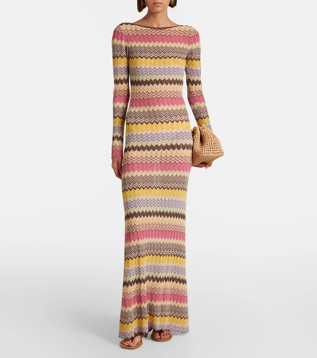 Faithfull - Pedro chevron lamé maxi dress