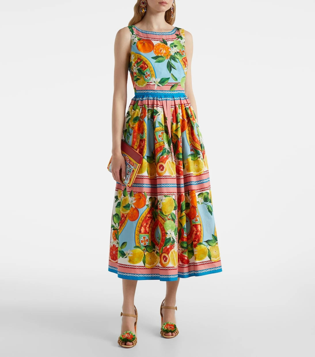 Dolce&Gabbana - Taormina printed cotton midi dress