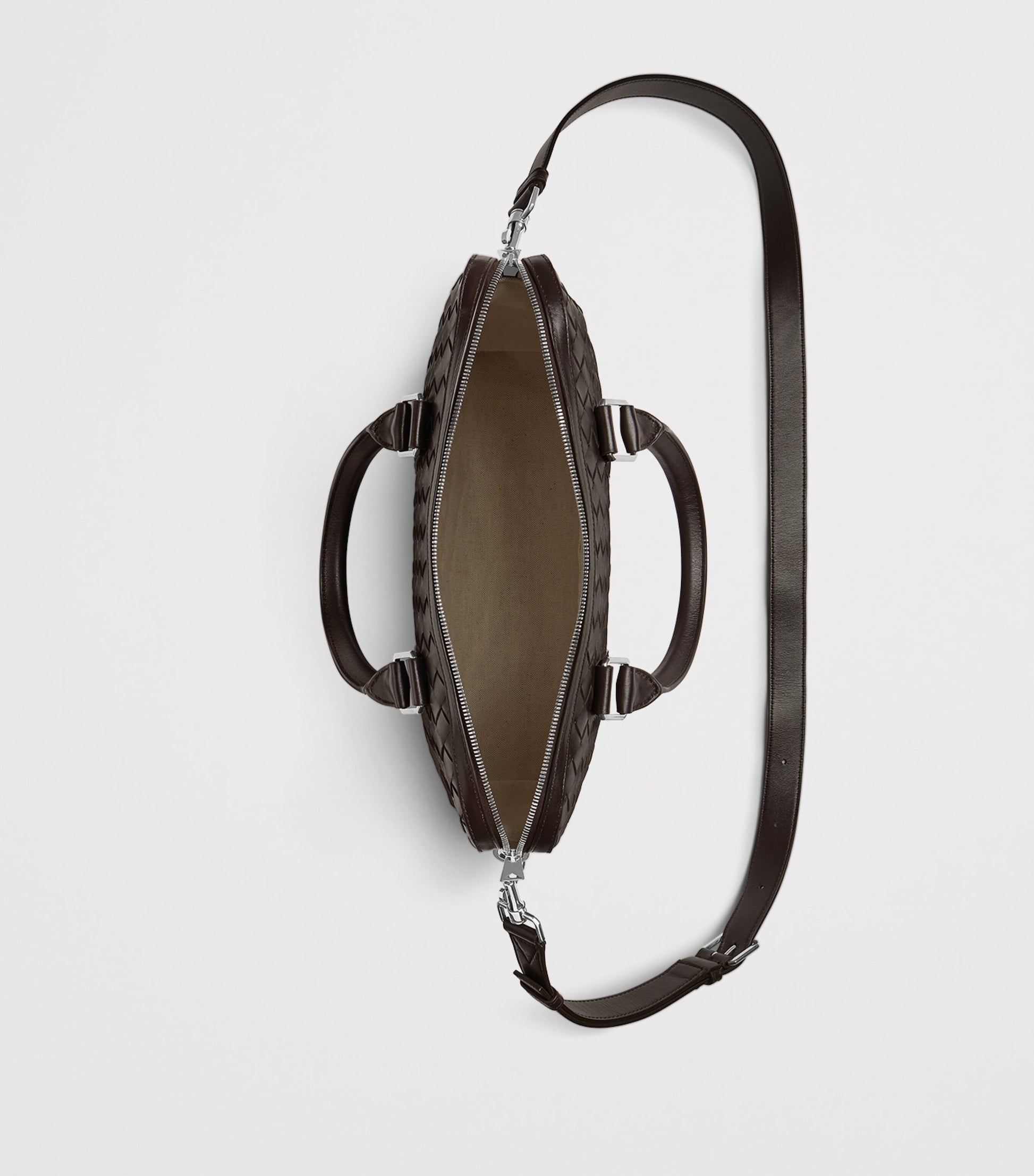 Slim Leather Intrecciato Briefcase