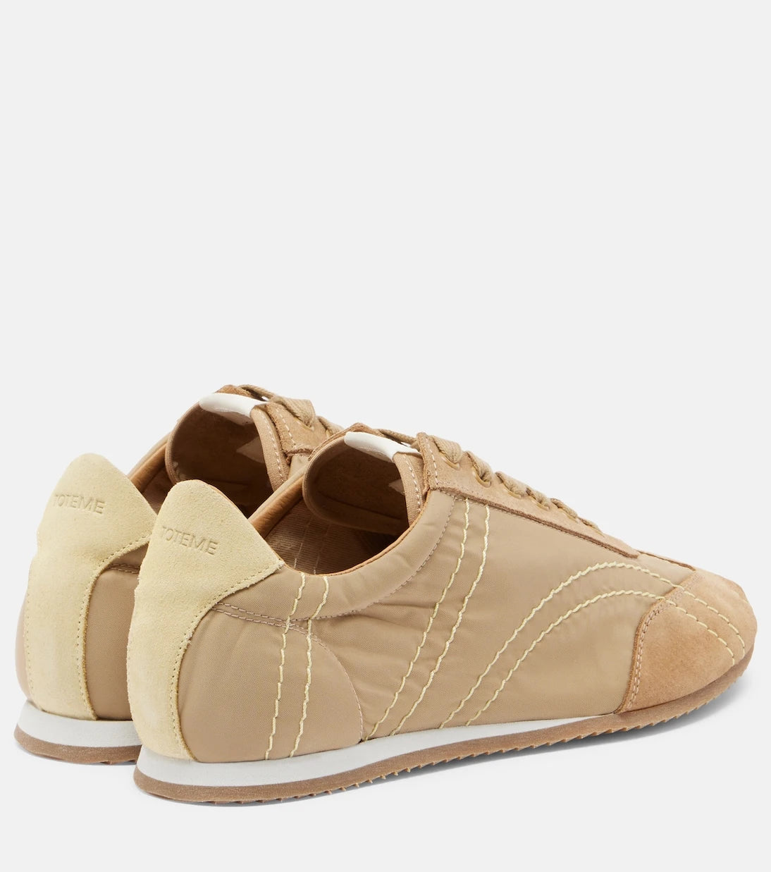 Toteme - Flex suede-trimmed sneakers