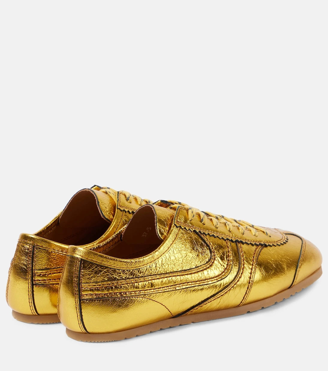 Dries Van Noten - Metallic leather sneakers