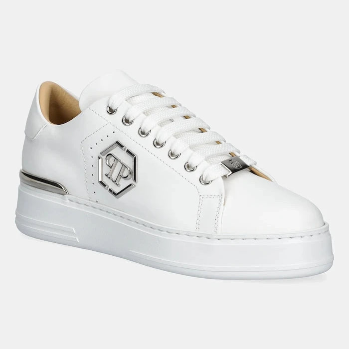 Кожени маратонки Philipp Plein Nappa Lo-Top Hexagon