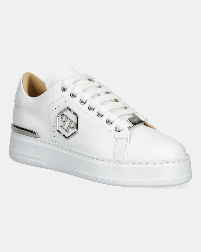 Кожени маратонки Philipp Plein Nappa Lo-Top Hexagon