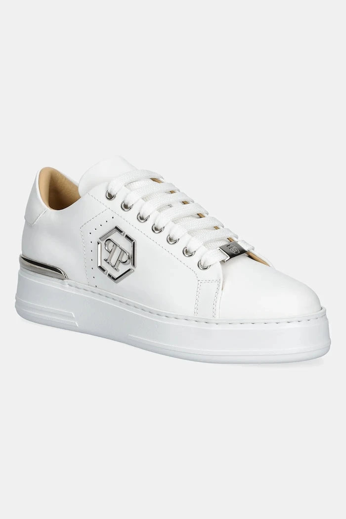 Кожени маратонки Philipp Plein Nappa Lo-Top Hexagon