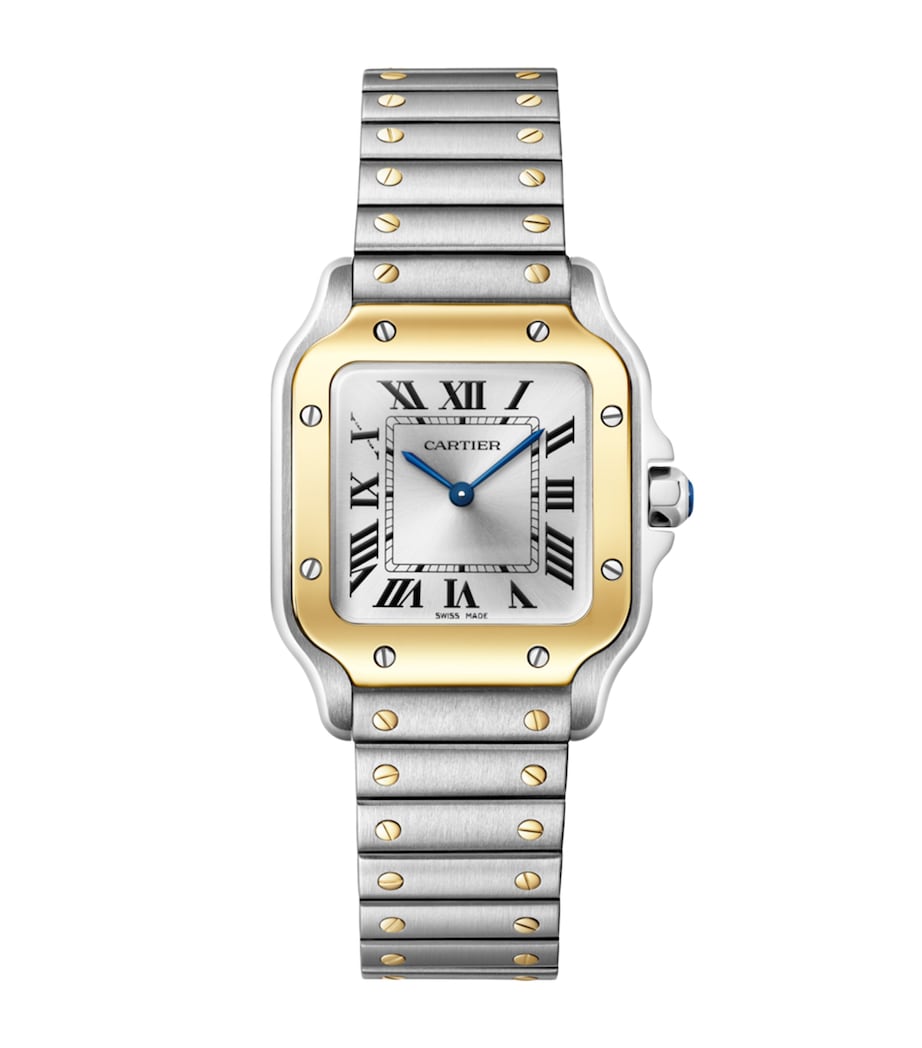 Small Yellow Gold and Steel Santos de Cartier Watch 34.5mm