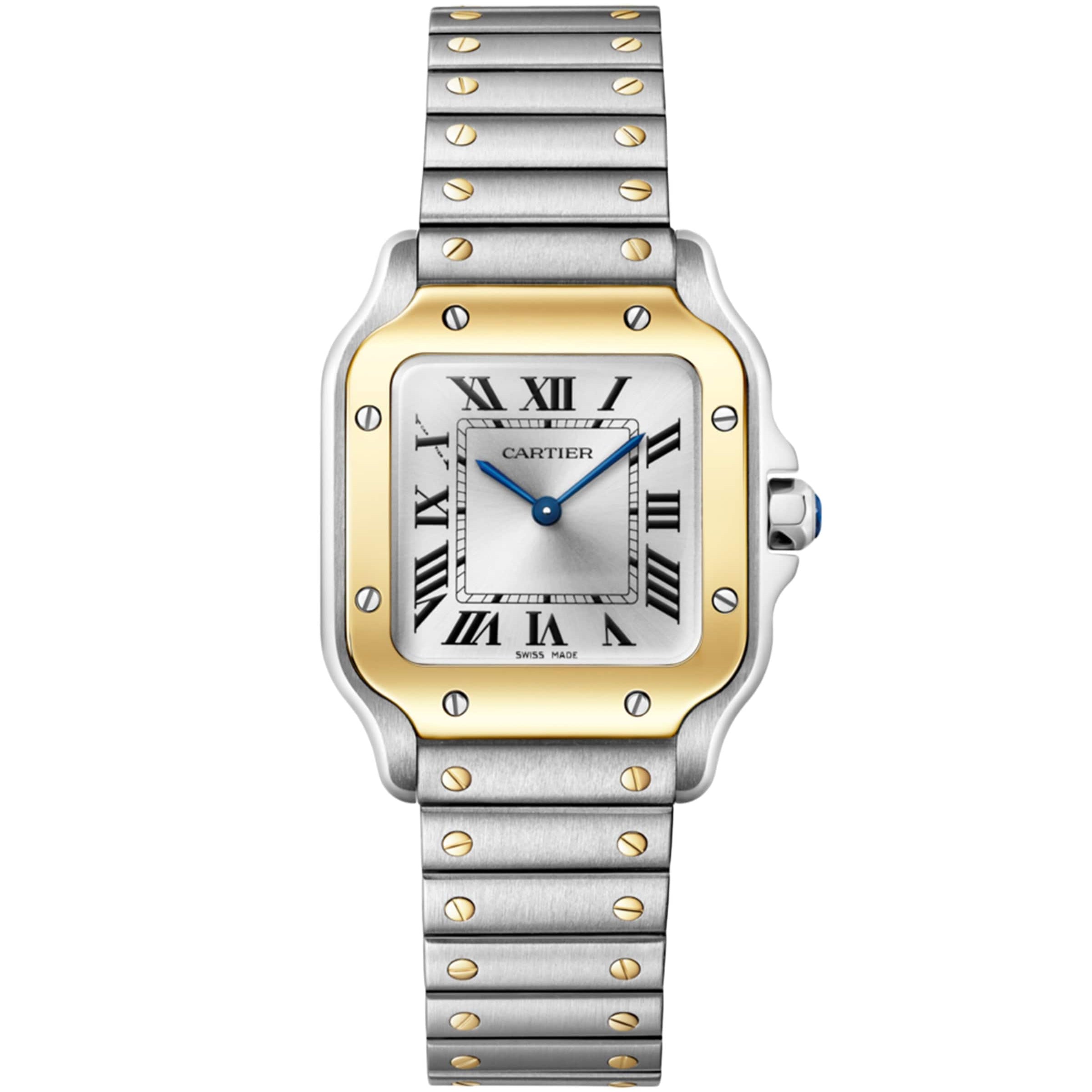Small Yellow Gold and Steel Santos de Cartier Watch 34.5mm
