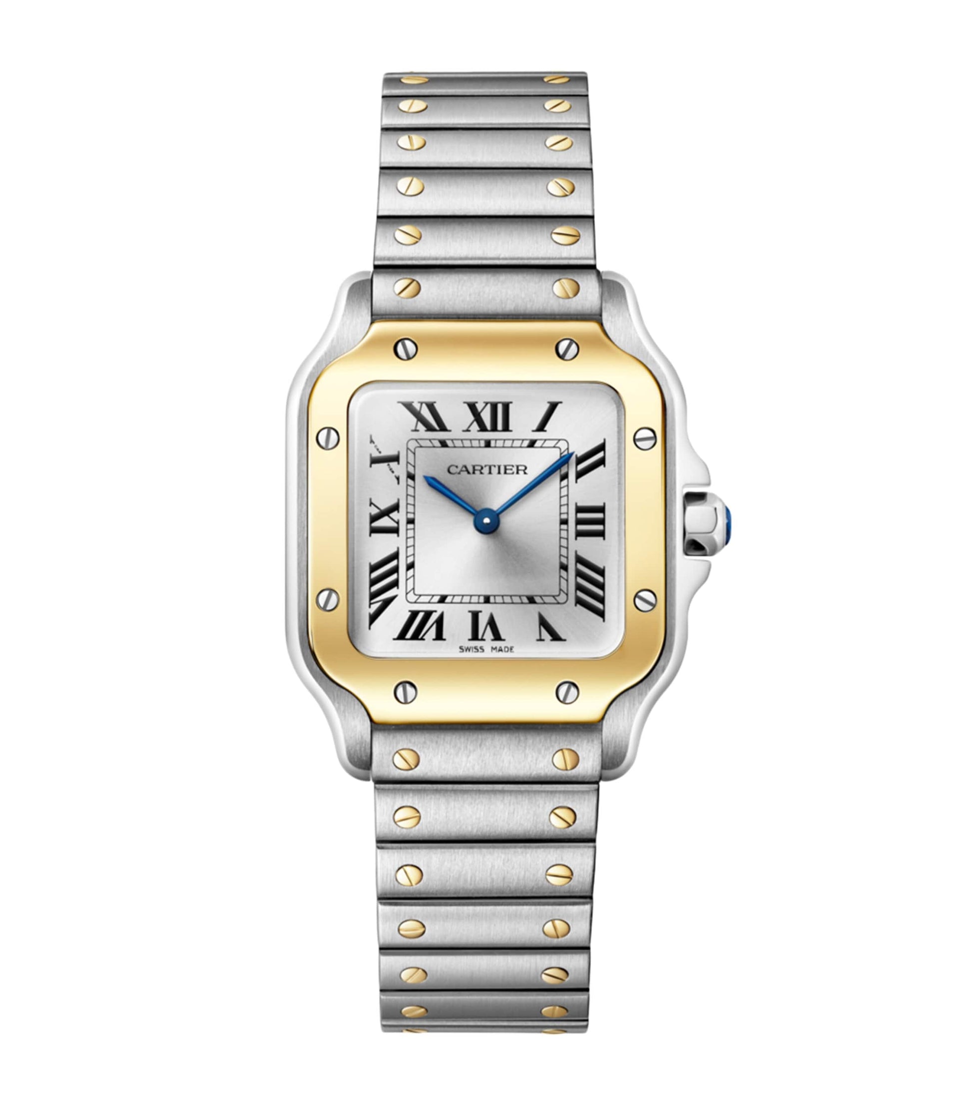 Small Yellow Gold and Steel Santos de Cartier Watch 34.5mm