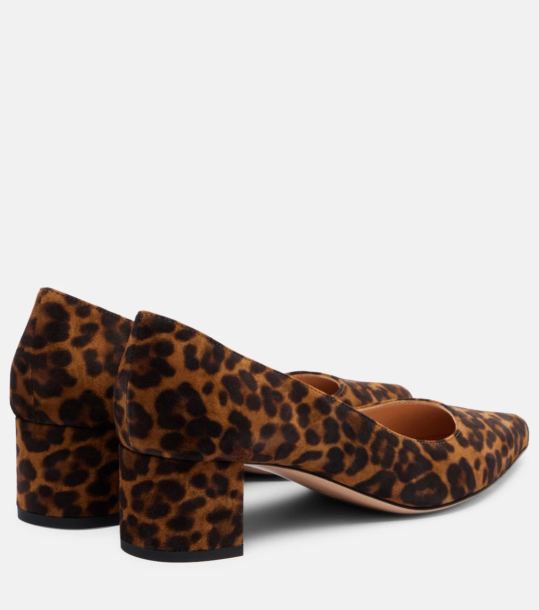 Gianvito Rossi - Piper 45 leopar desenli süet topuklu ayakkabı