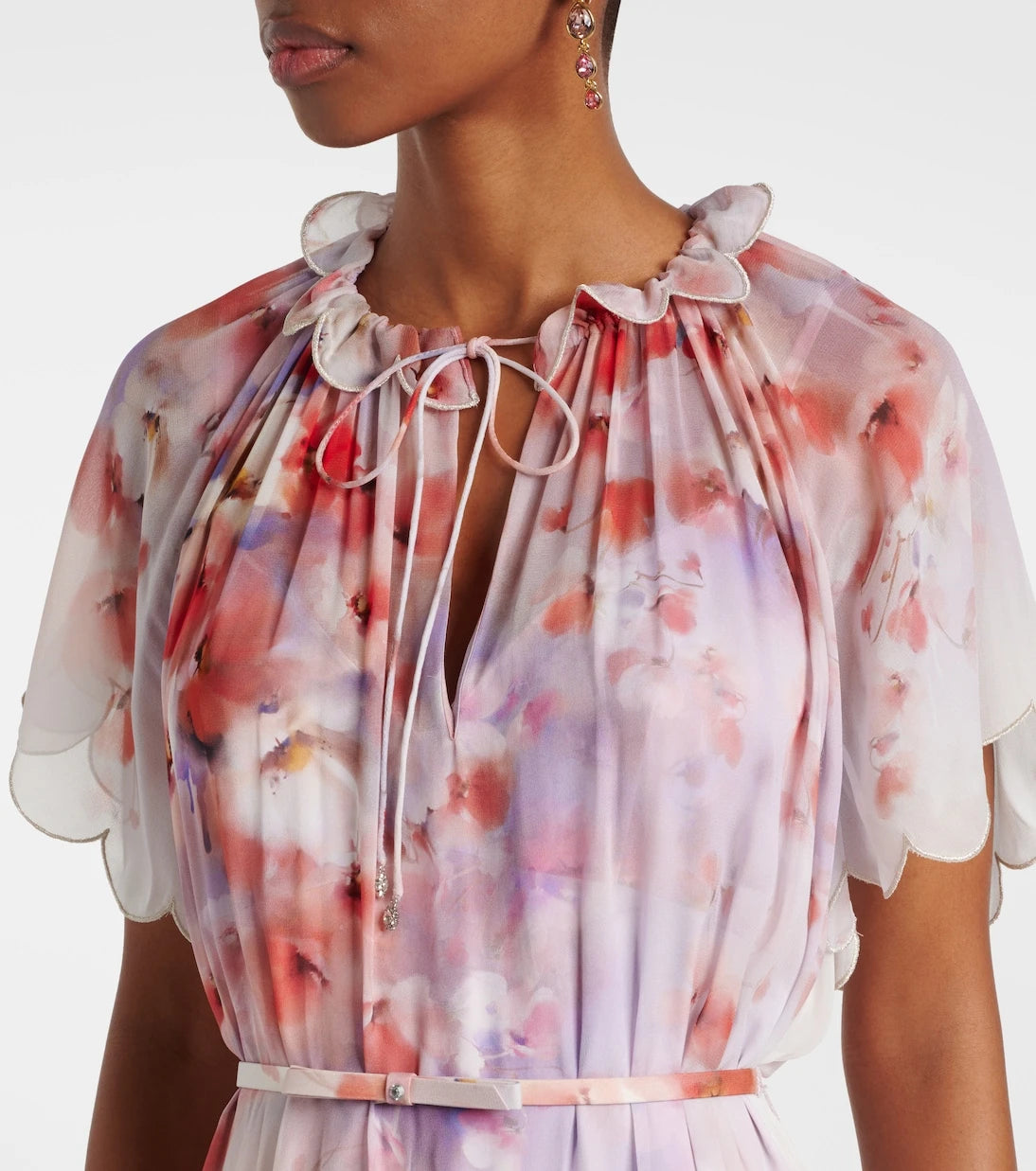Zimmermann - Crush floral belted midi dress