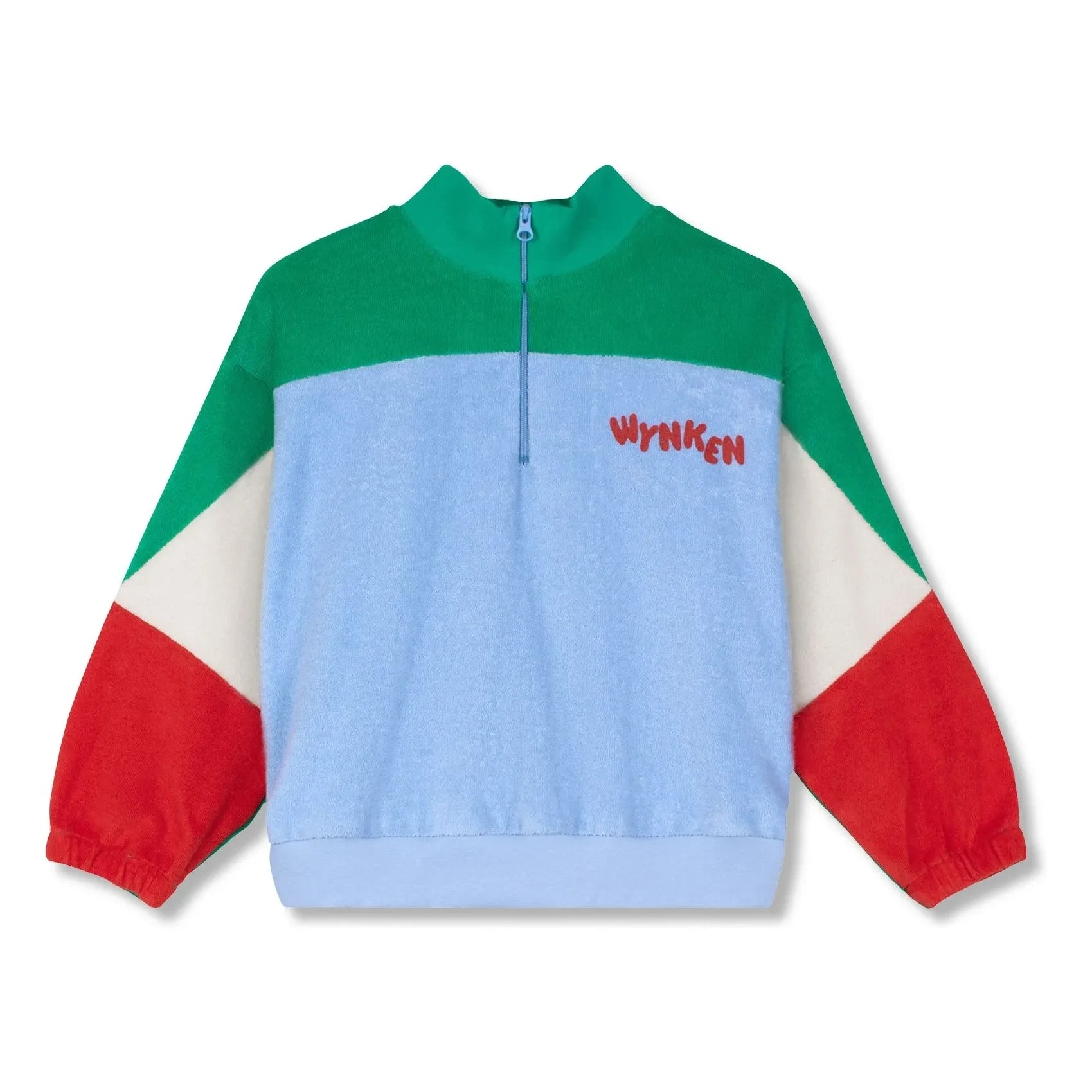 Wynken - Colorblock organic cotton zip-up sweatshirt | Light blue