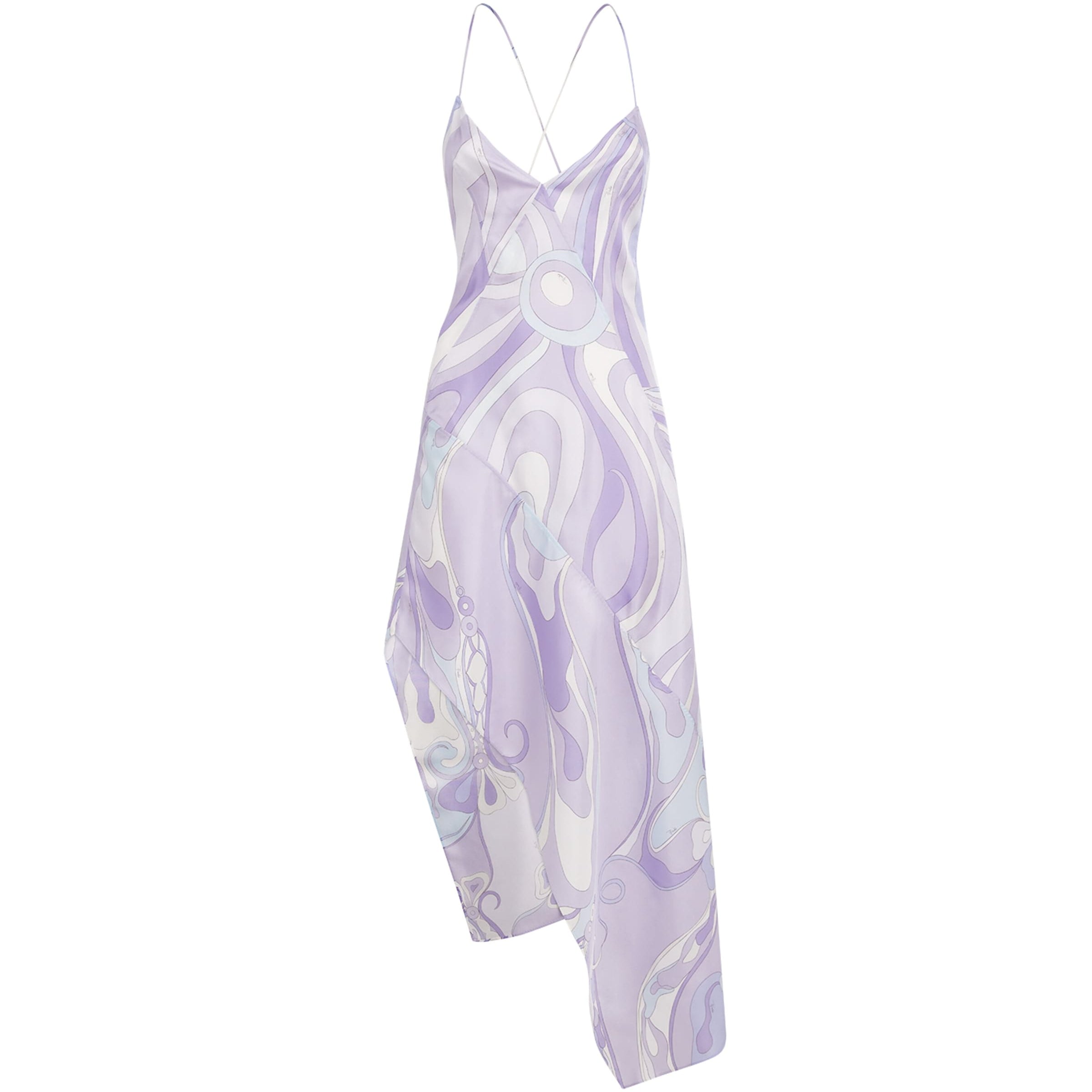 PUCCI Purple Silk Marmo Midi Dress