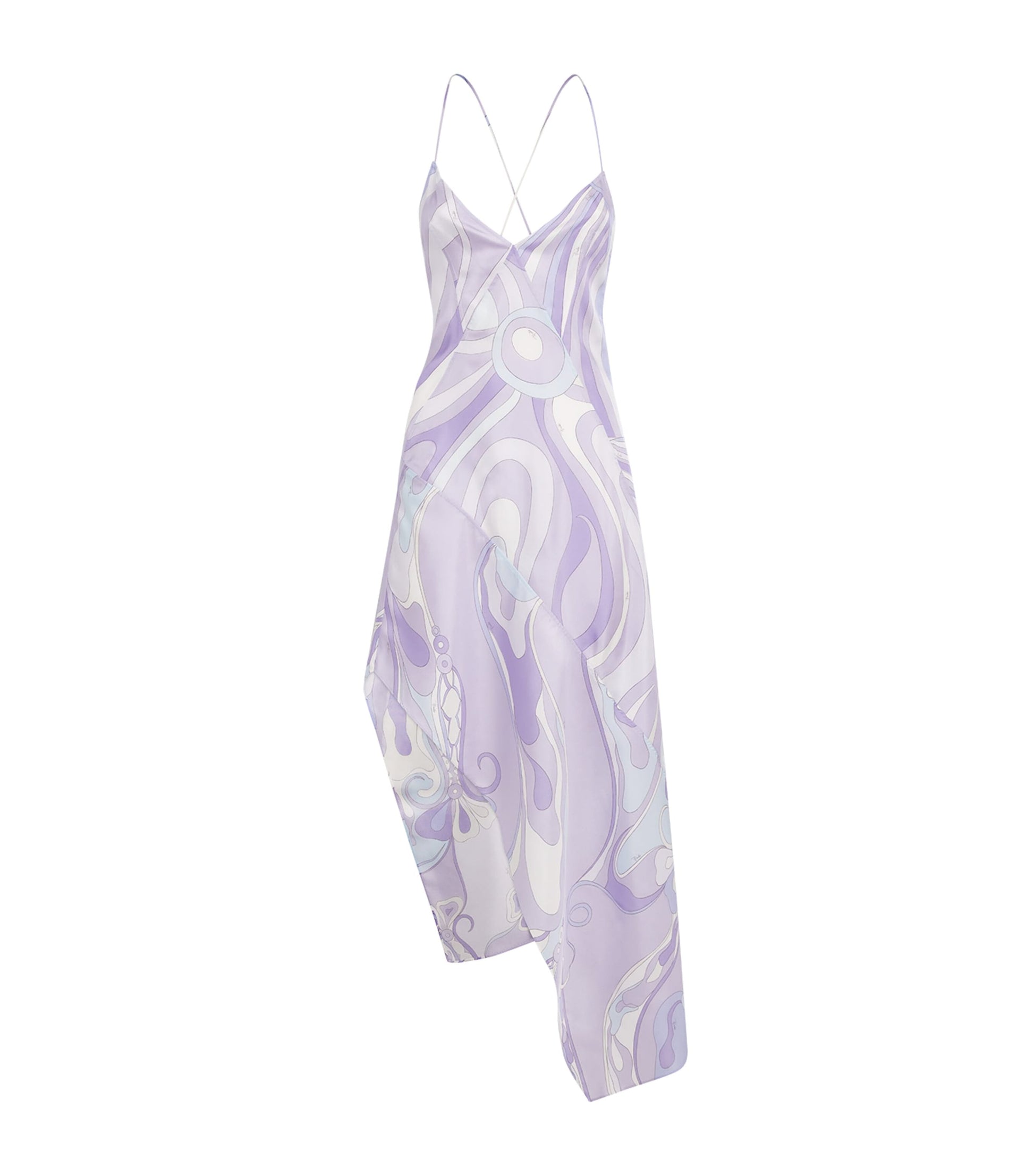 PUCCI Purple Silk Marmo Midi Dress