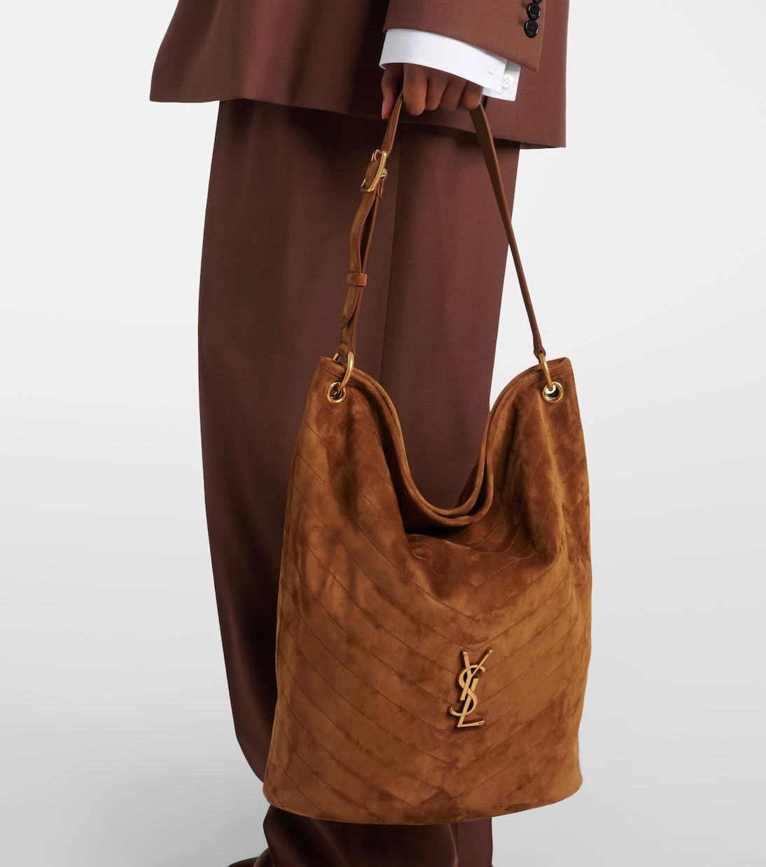 Saint Laurent - Niki Cassandre suede bucket bag