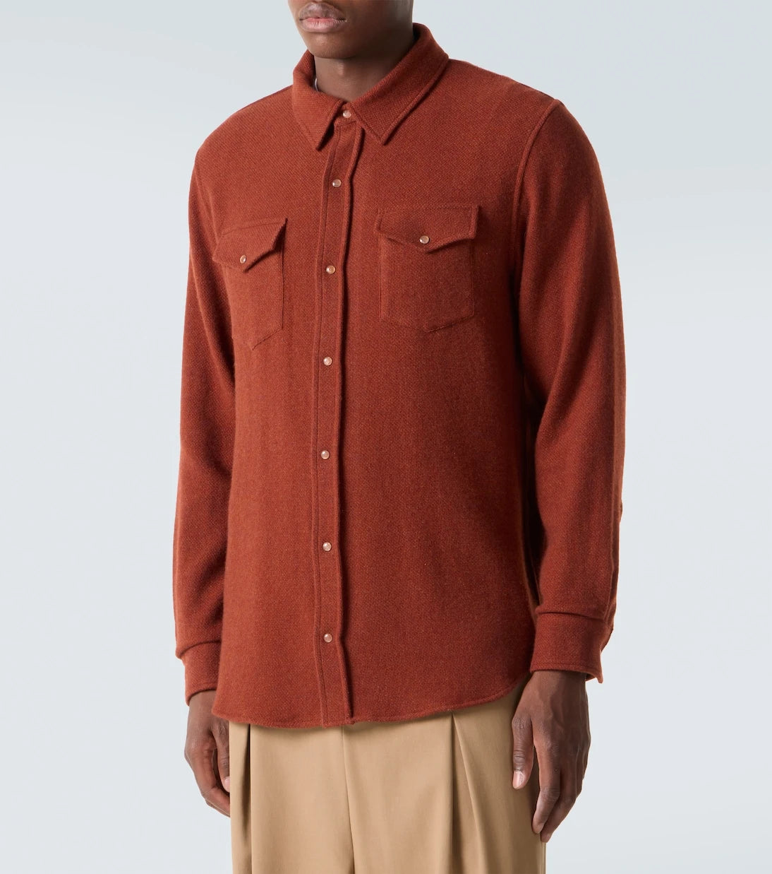 God's True Cashmere - Cashmere shirt with sunstone