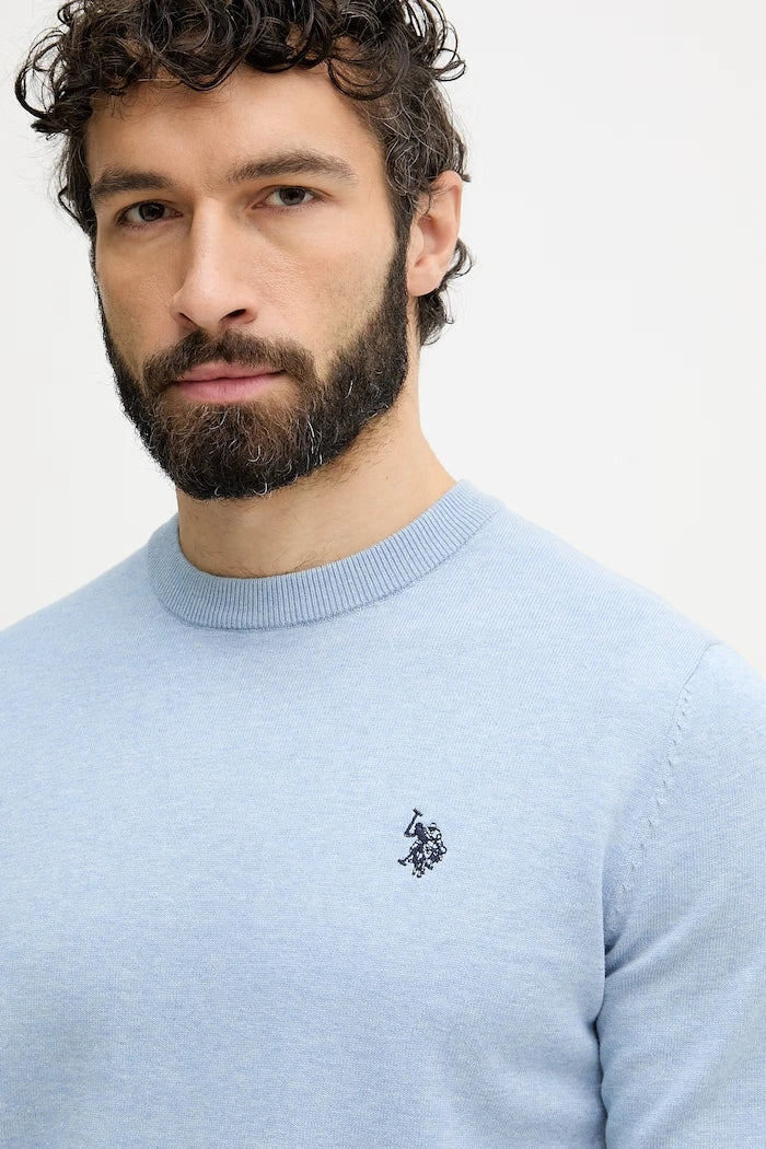 U.S. Polo Assn. пуловер мъжки от памук DHM KNIT