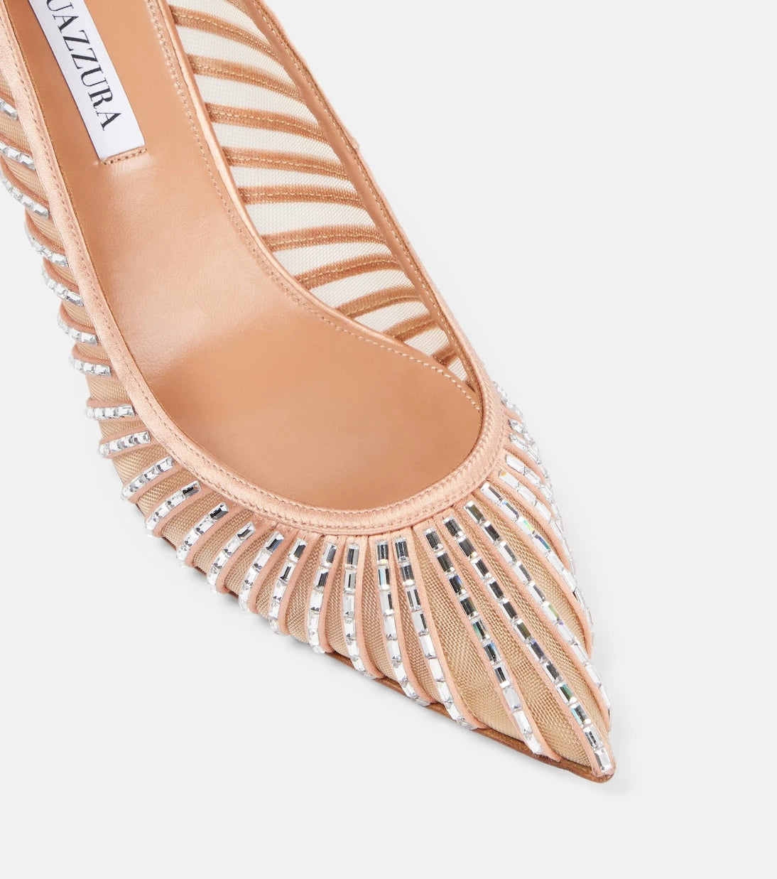 Aquazzura - Passions Crystal 65 satin pumps