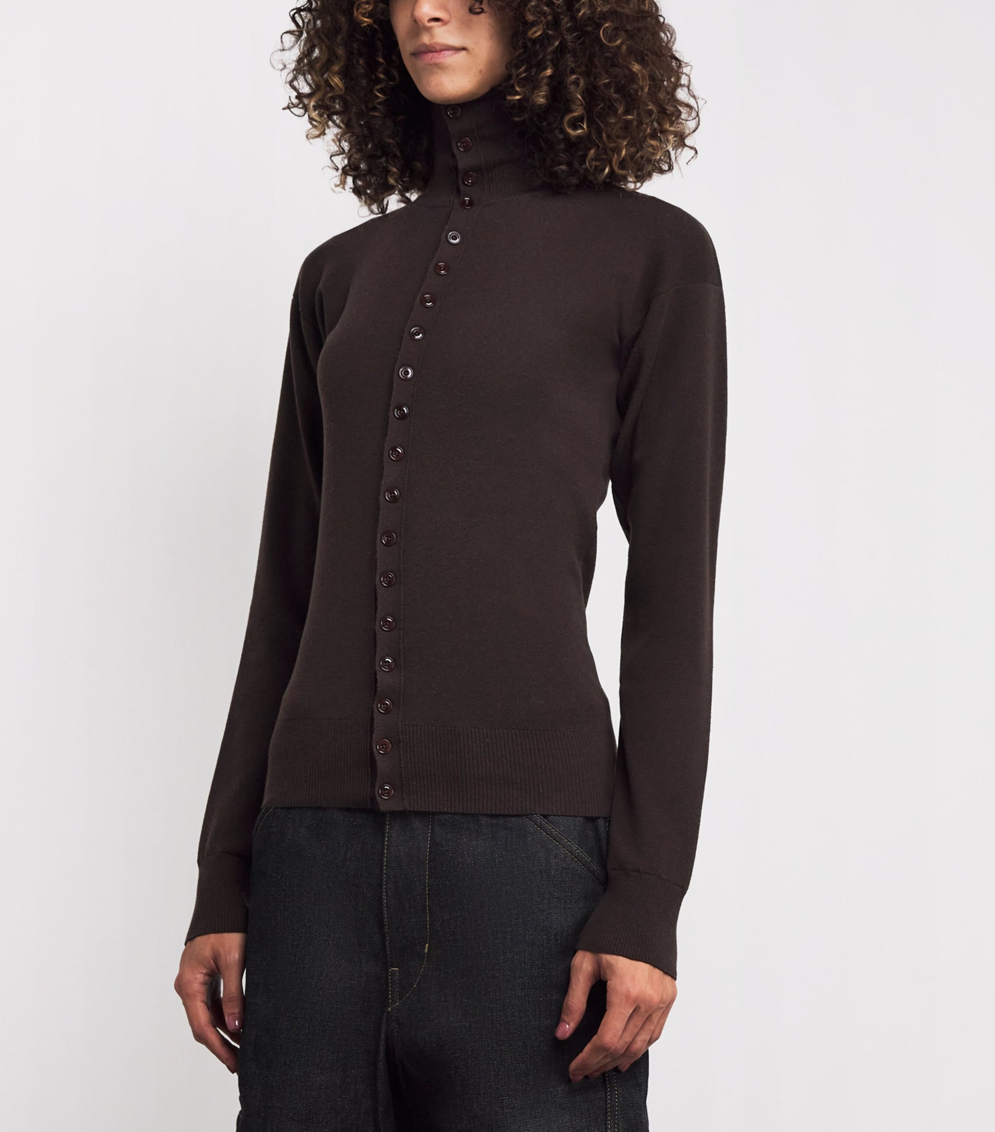 Purple Wool Collared Cardigan