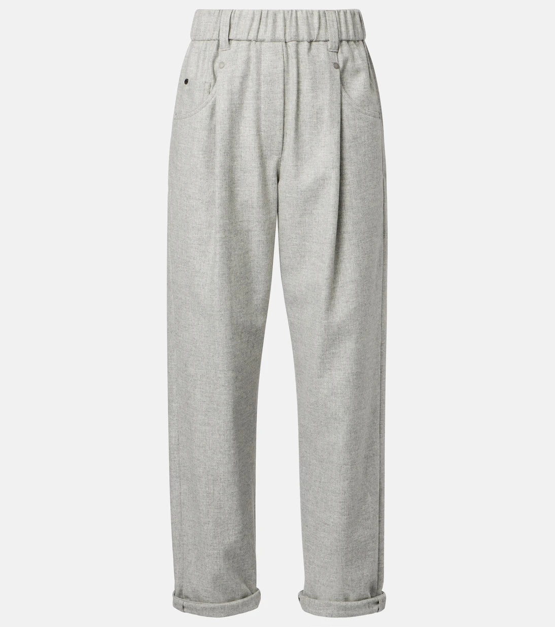 Brunello Cucinelli - Cropped wool and cashmere straight pants