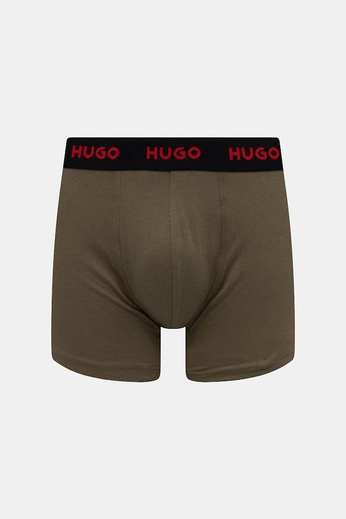 HUGO erkek pamuklu elastan boxer BOXERBR TRIPLET DESIGN 3'lü