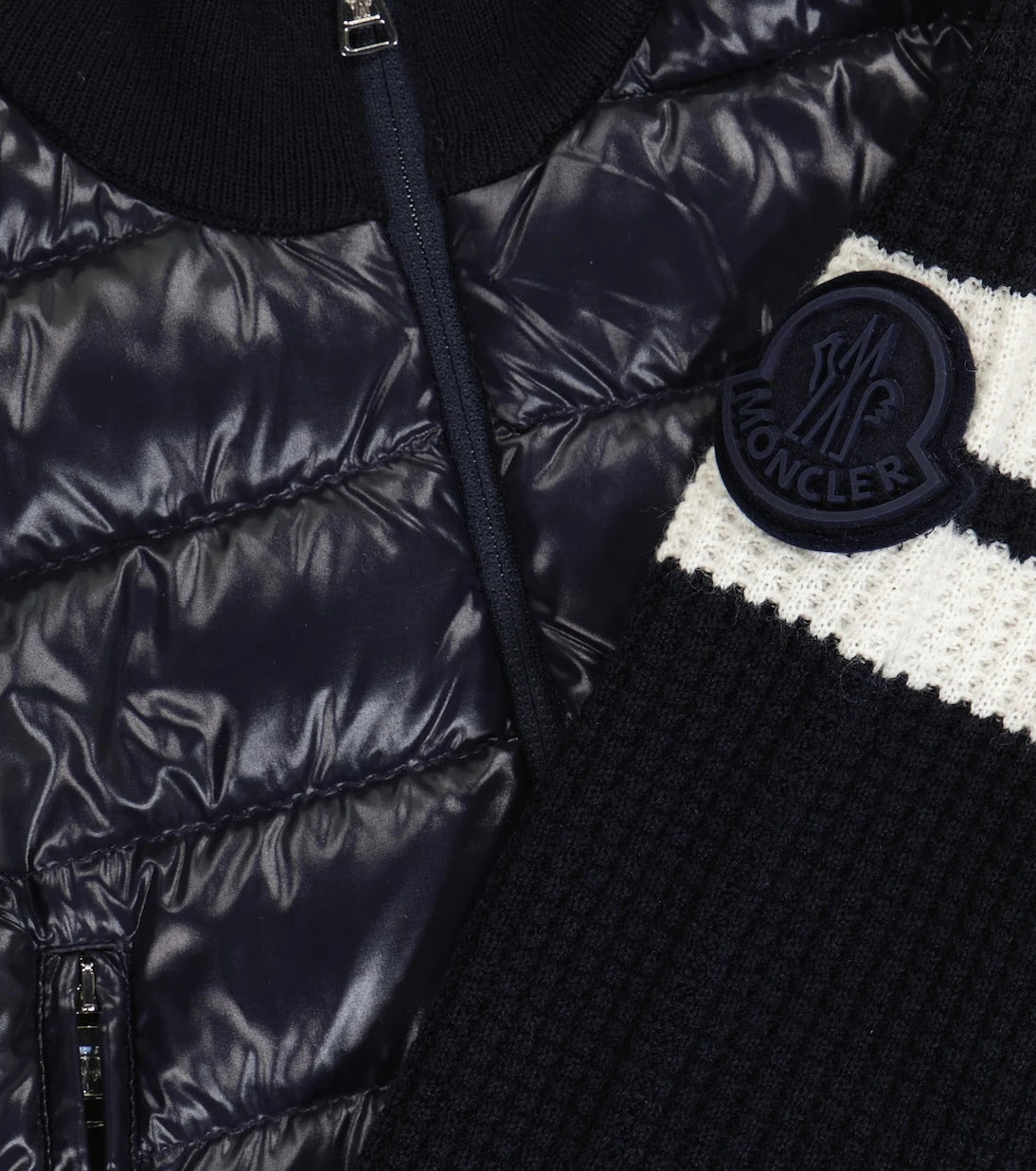 Moncler Enfant - كارديجان منفوخ ومبطن بمزيج من الصوف