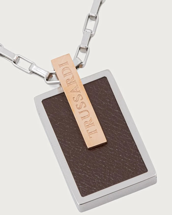 Trussardi erkek paslanmaz çelik kolye ucu