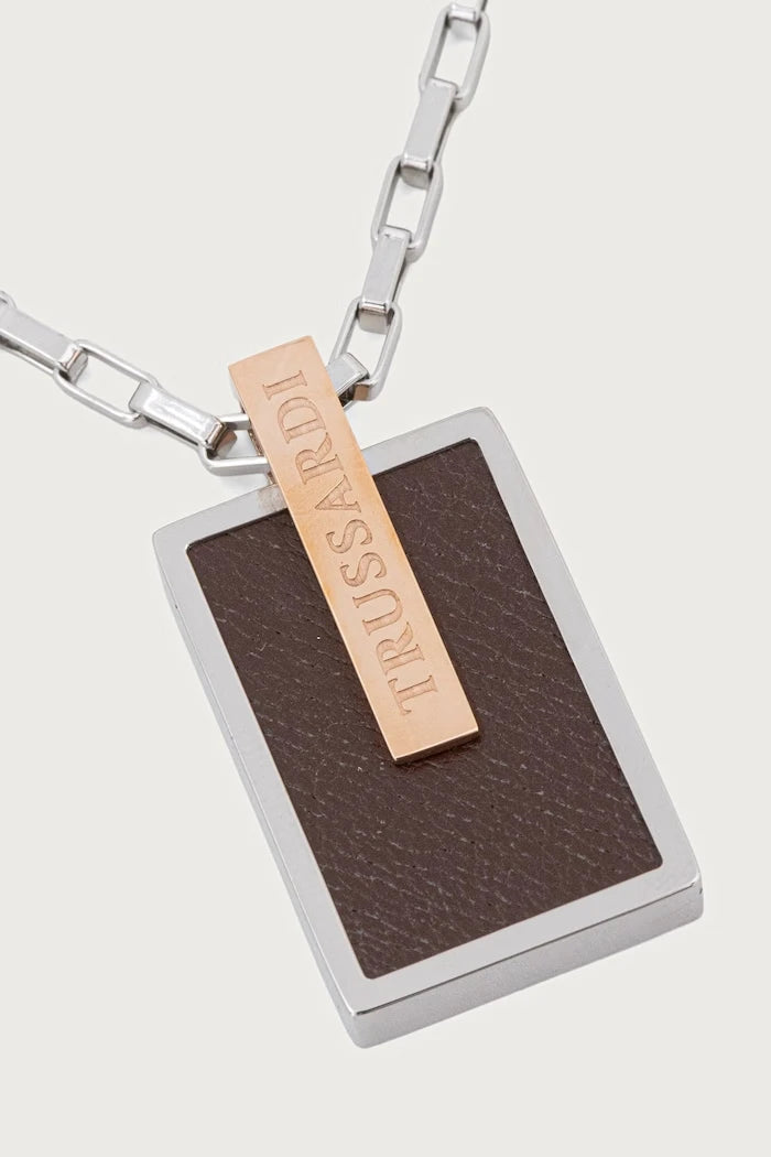Trussardi erkek paslanmaz çelik kolye ucu