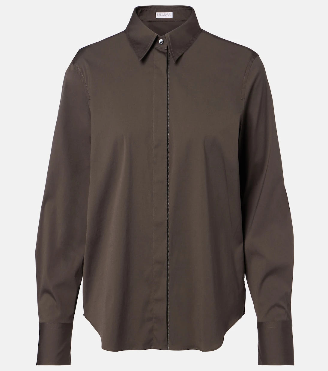 Brunello Cucinelli - Monili cotton-blend poplin blouse