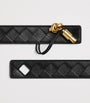Bottega Veneta Black Leather Intrecciato Andiamo Belt