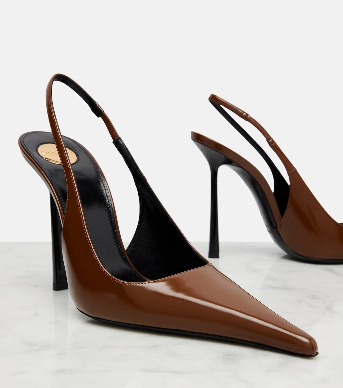 Saint Laurent - Vendome 110 leather slingback pumps