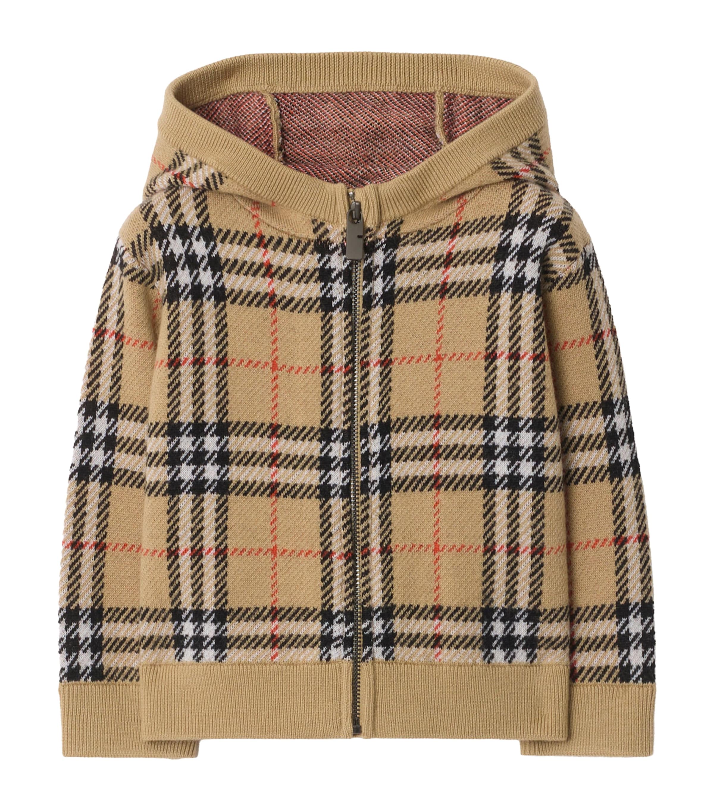 Burberry Kids Wool Check Zip-Up Hoodie (6-36 Months)