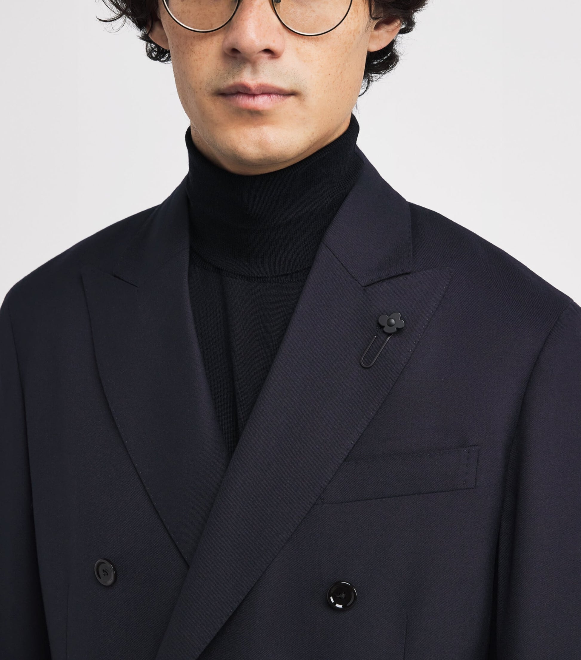 Wool-Blend Double-Breasted Blazer