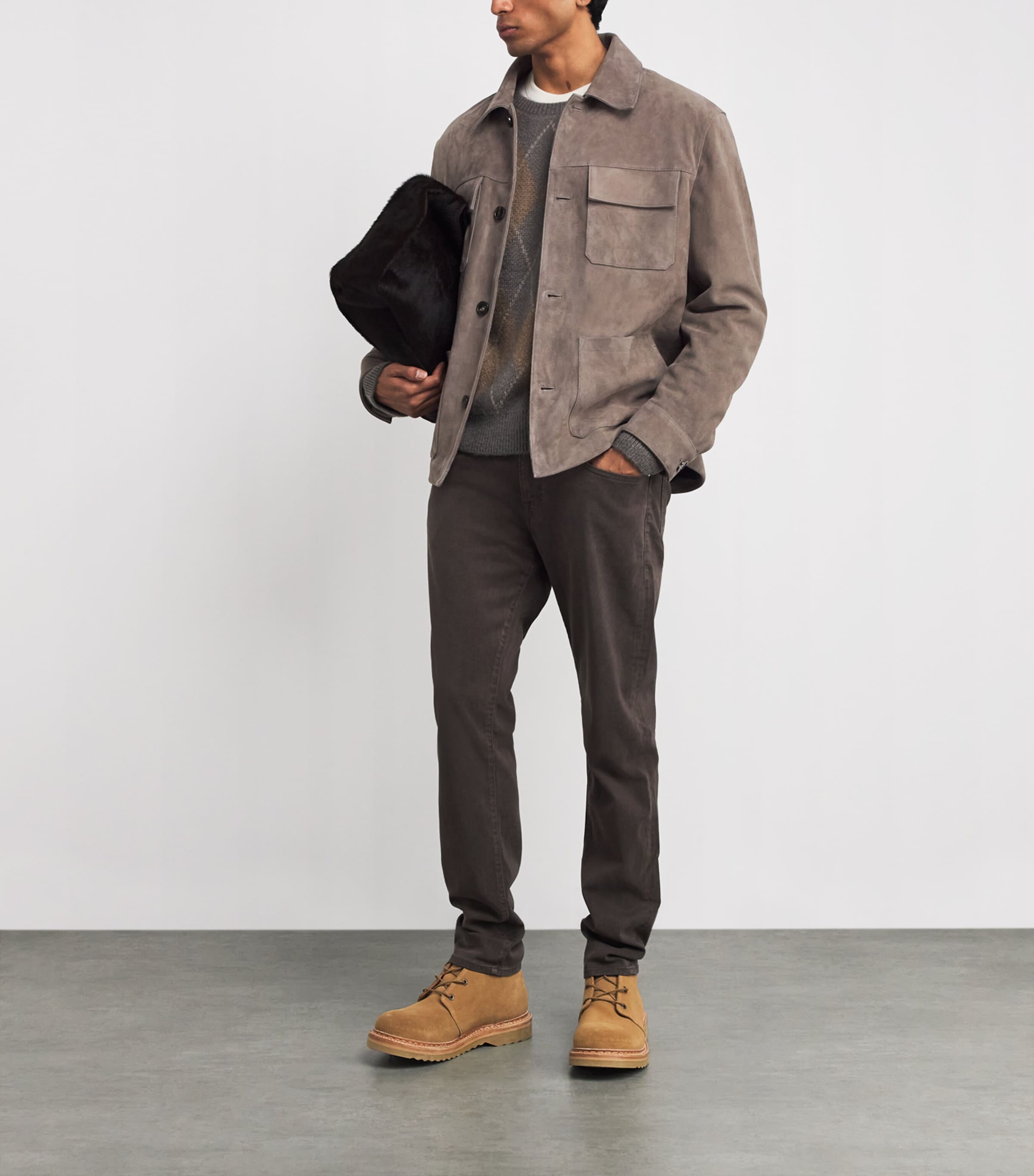 Brown Suede Overshirt