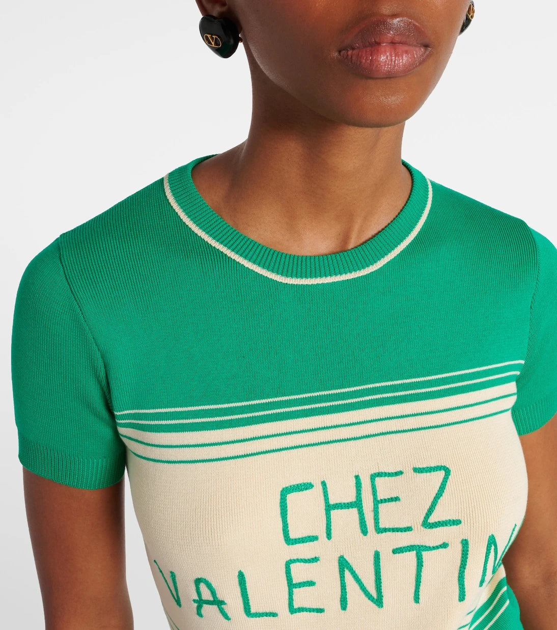 Valentino - Chez Valentino striped cotton top