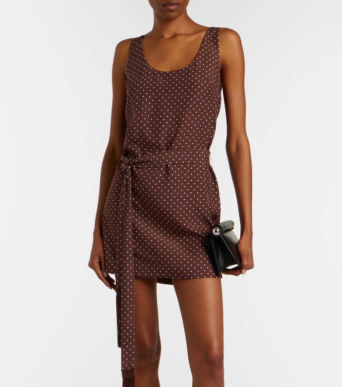 Posse - Evie belted polka-dot minidress