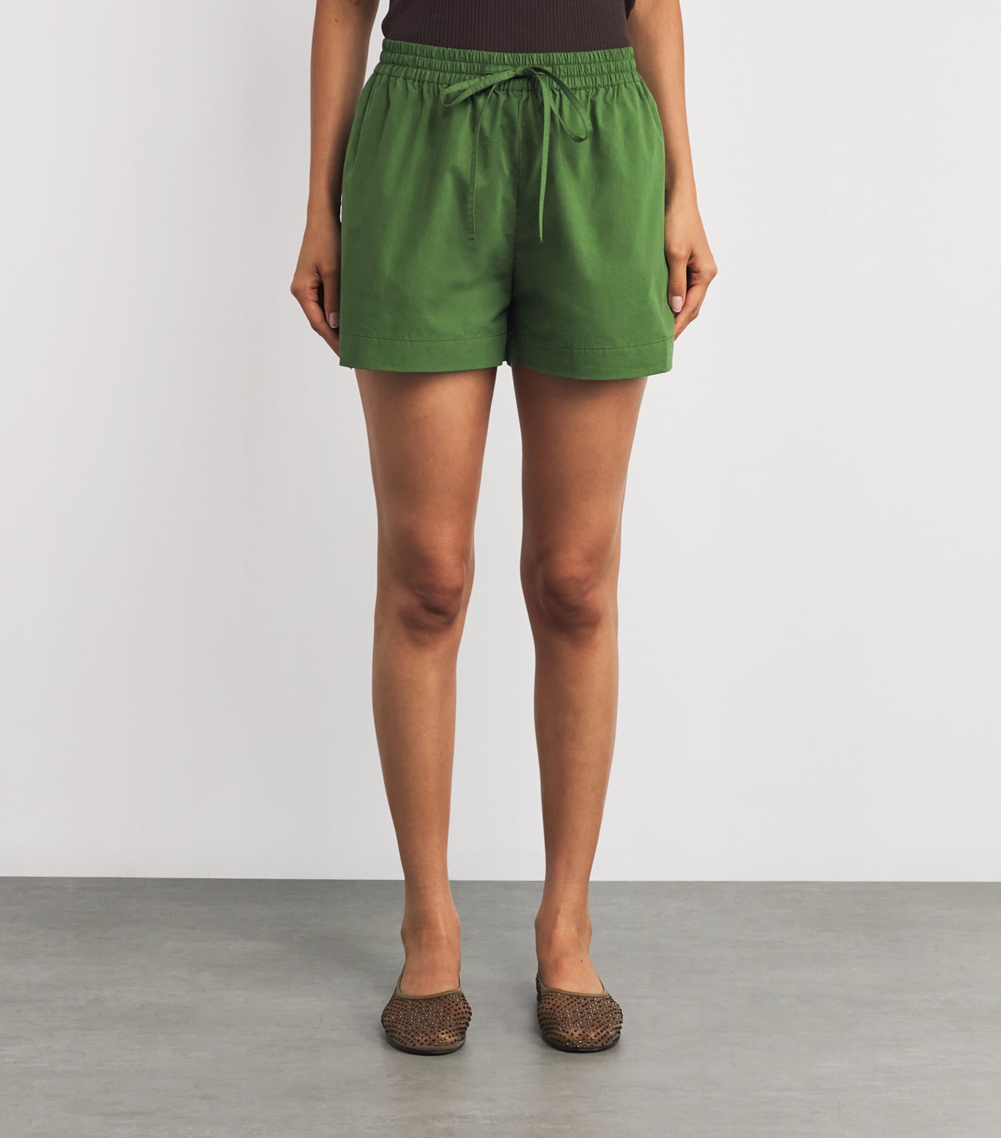 Matteau Green Organic Cotton Drawstring Shorts