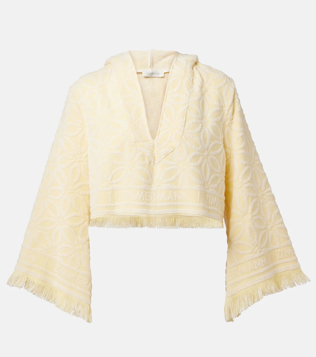 Zimmermann - Coco kapüşonlu pamuklu havlu kumaş crop top