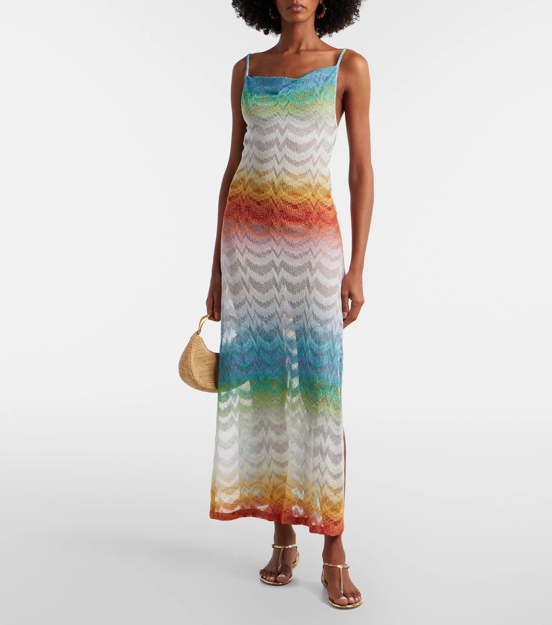 Missoni - Open-knit lamé maxi dress