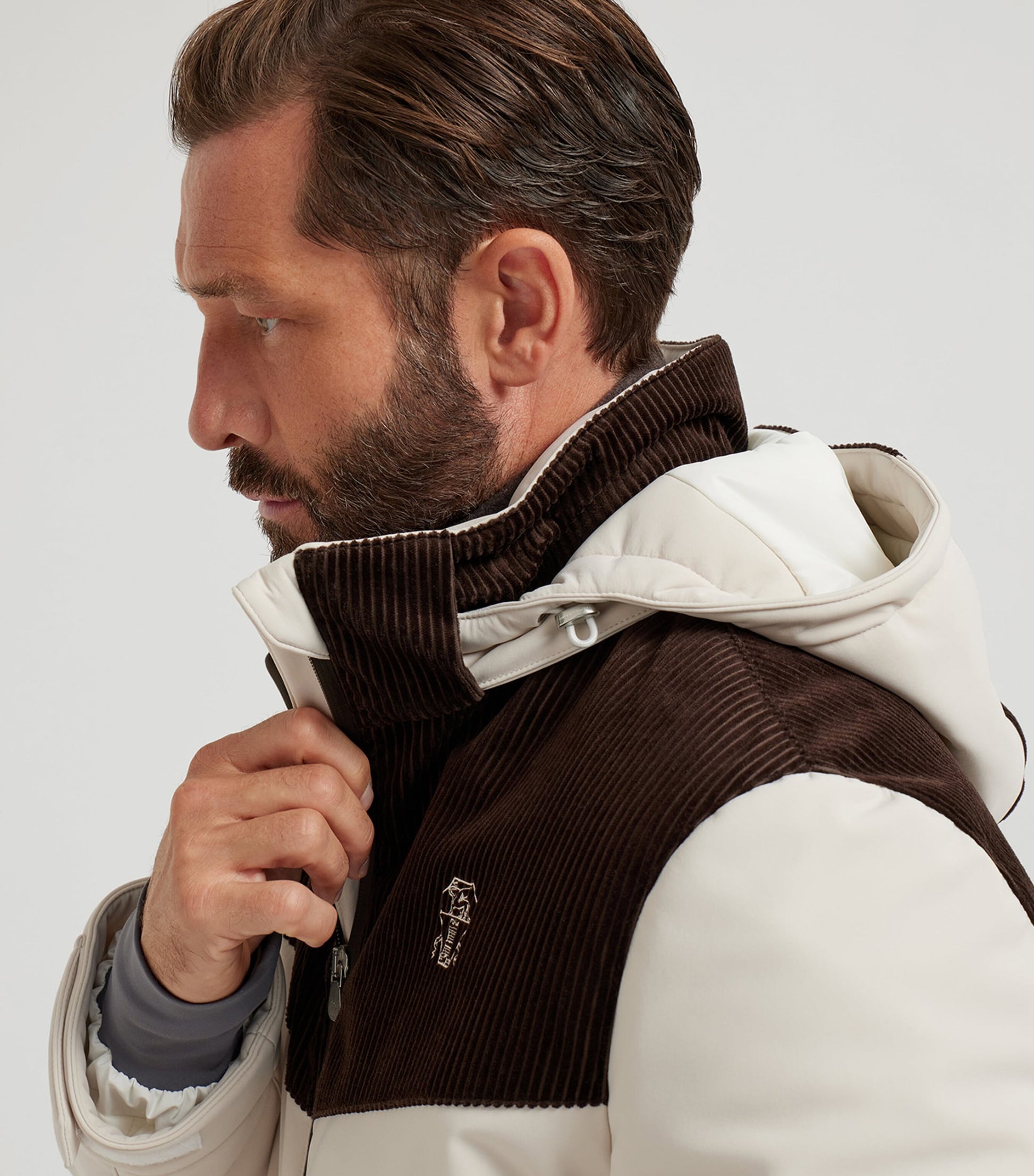 Brunello Cucinelli Brown Corduroy-Detail Mountain Jacket