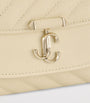 Beige Curve Small Biker Leather Quilted Cross-Body Bag