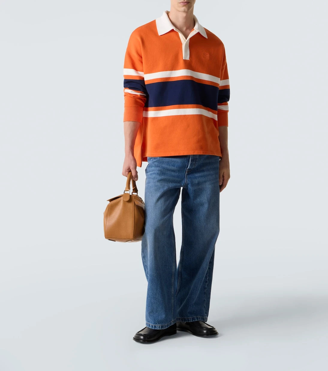 Loewe - Striped cotton fleece polo sweater