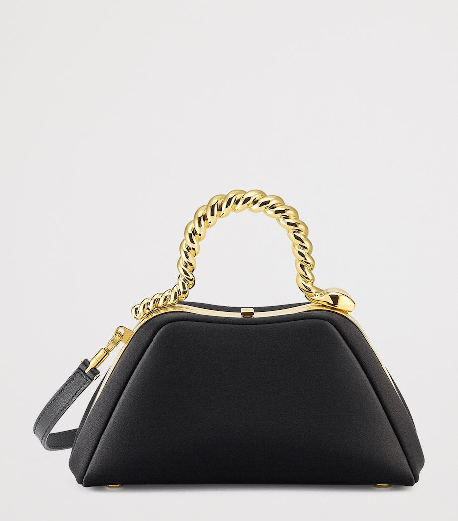 Black x Geraldine Guyot Mini Satin Serpentine Top-Handle Bag