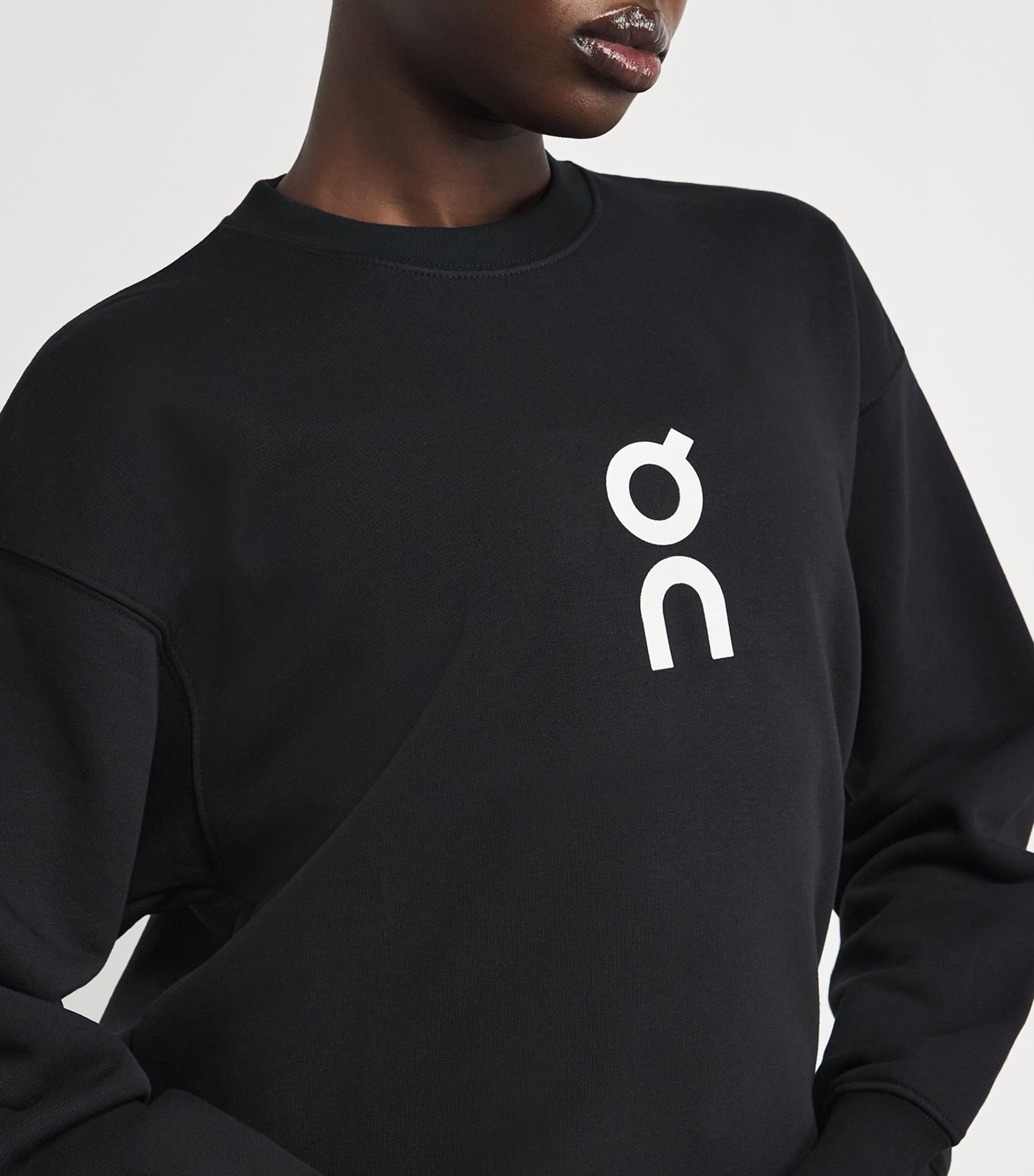 Black Cotton-Blend Club Crew Sweatshirt